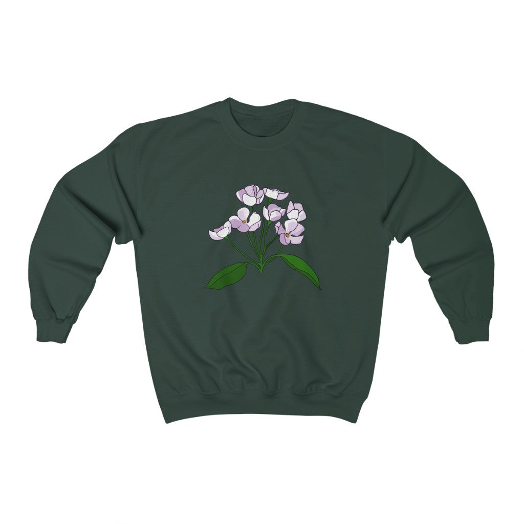 White Flower Patch Crewneck Sweatshirt