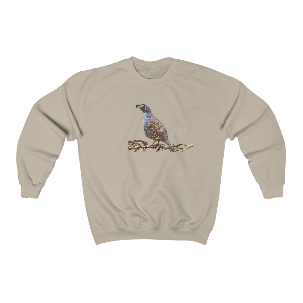 Quail on a Branch Crewneck Sweatshirt