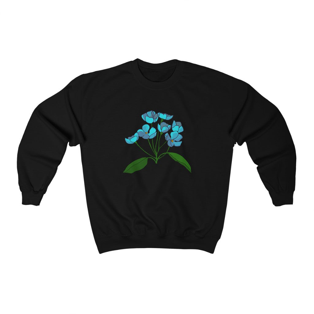 Teal Flower Patch Crewneck Sweatshirt