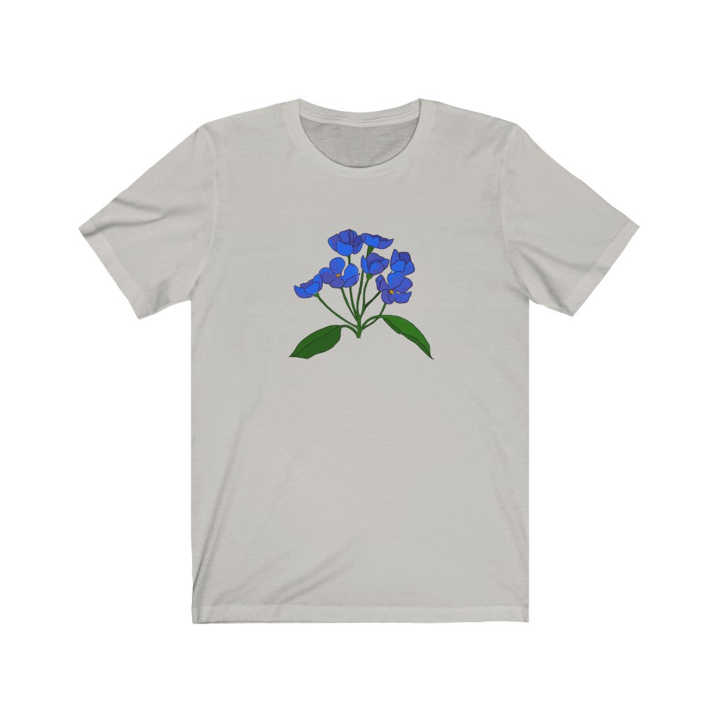 Blue Flower Patch Sleeve Tee