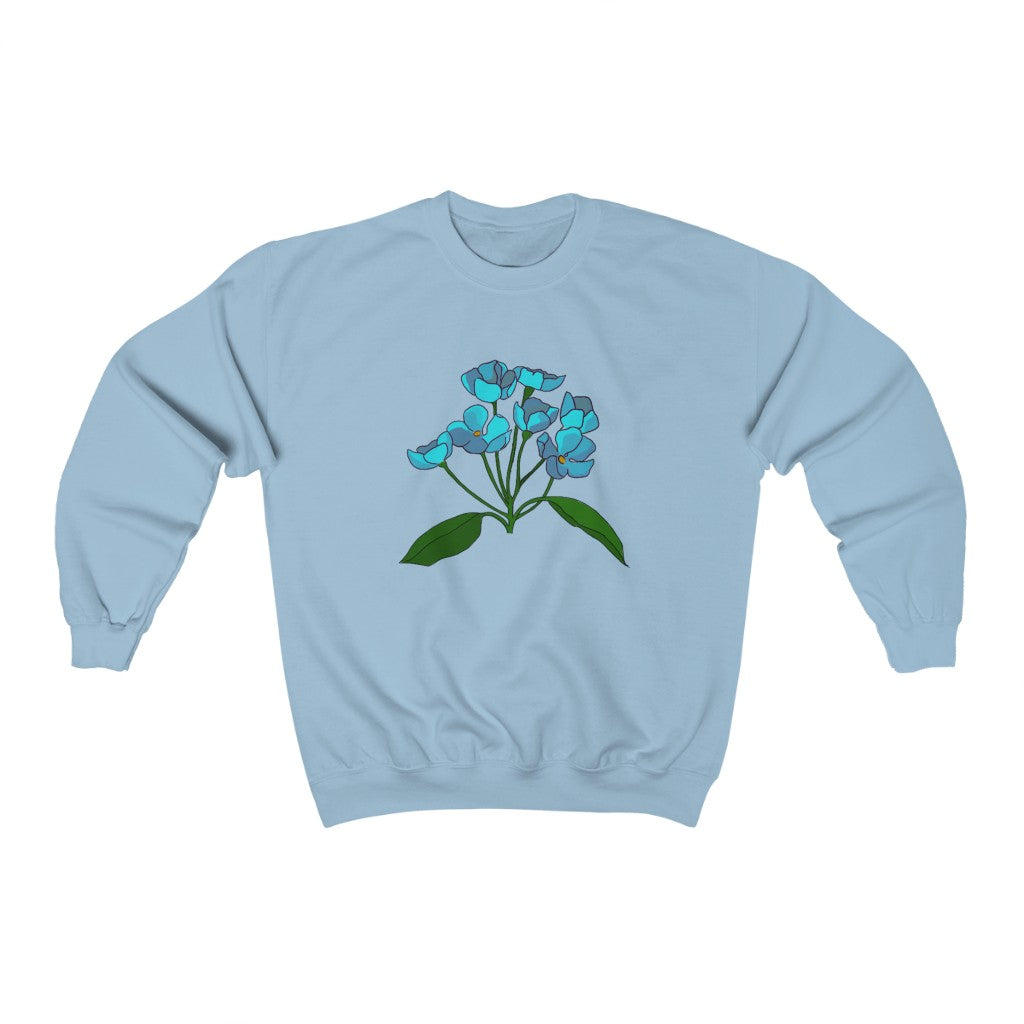 Teal Flower Patch Crewneck Sweatshirt