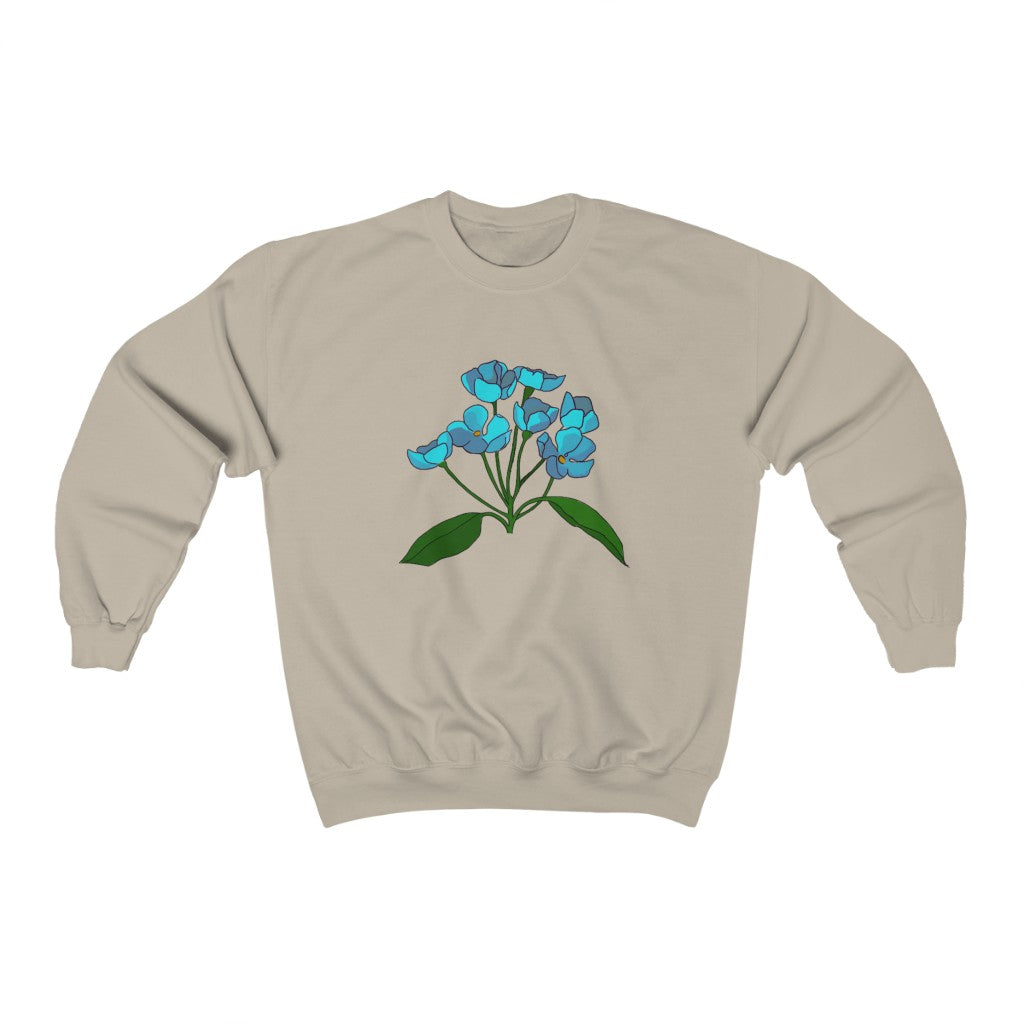 Teal Flower Patch Crewneck Sweatshirt