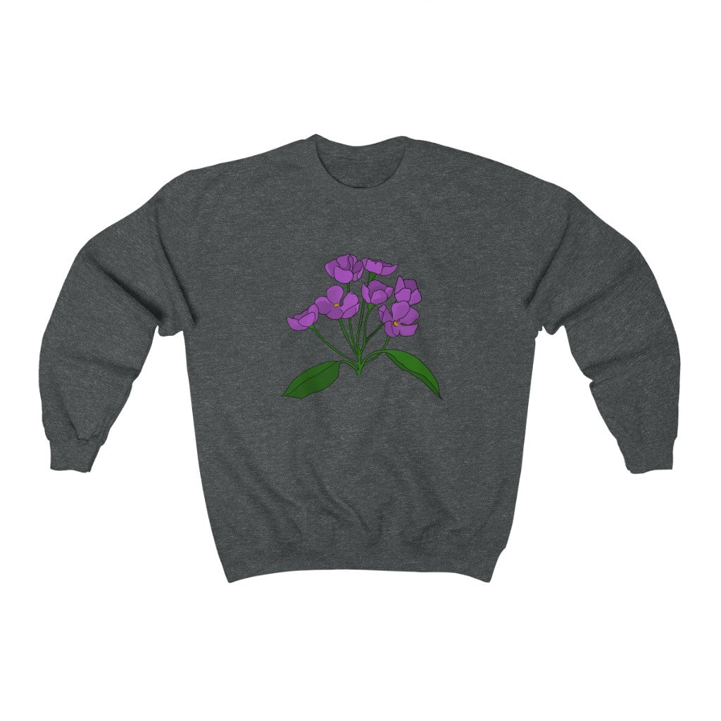 Purple Flower Patch Crewneck Sweatshirt