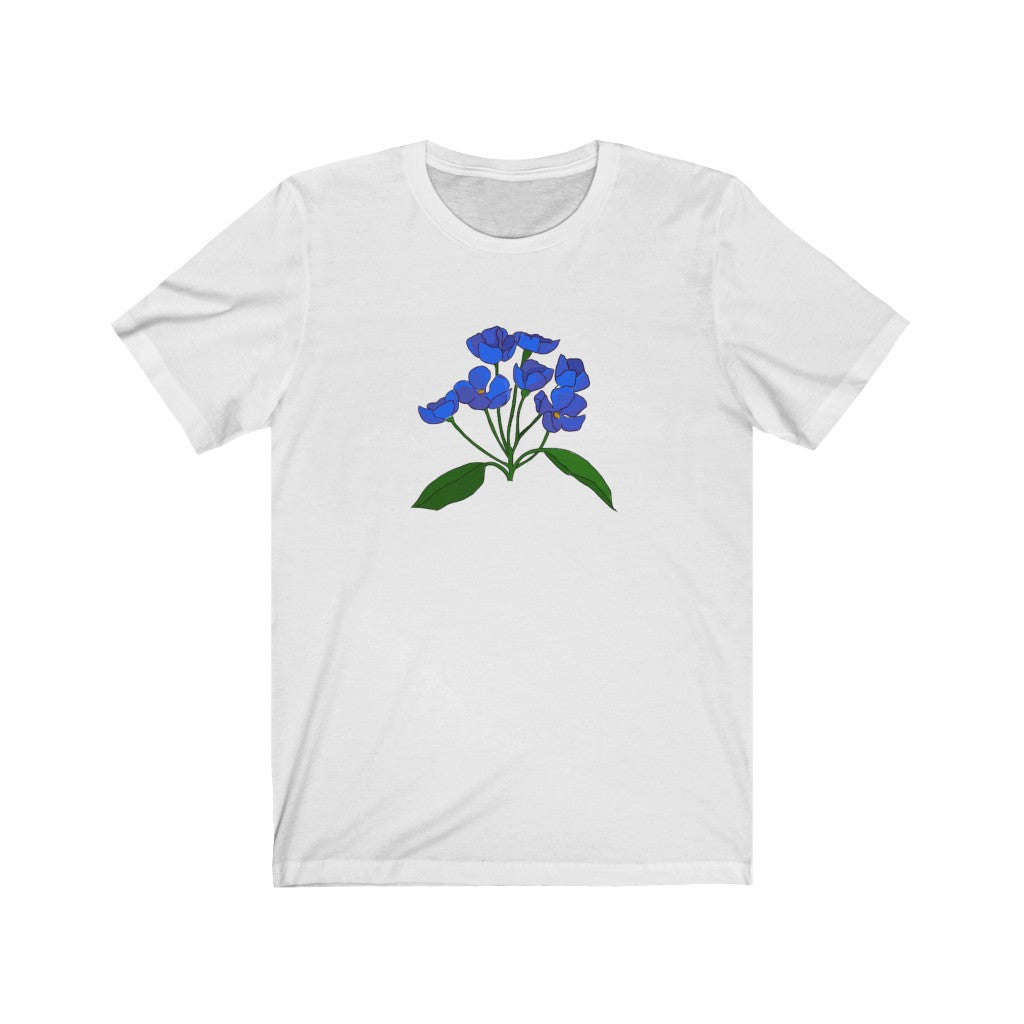 Blue Flower Patch Sleeve Tee