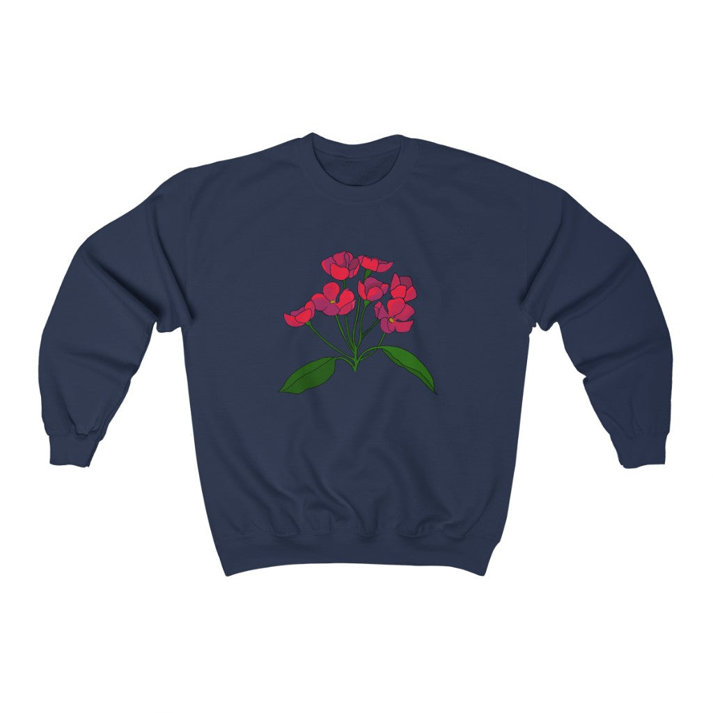 Red Flower Patch Crewneck Sweatshirt