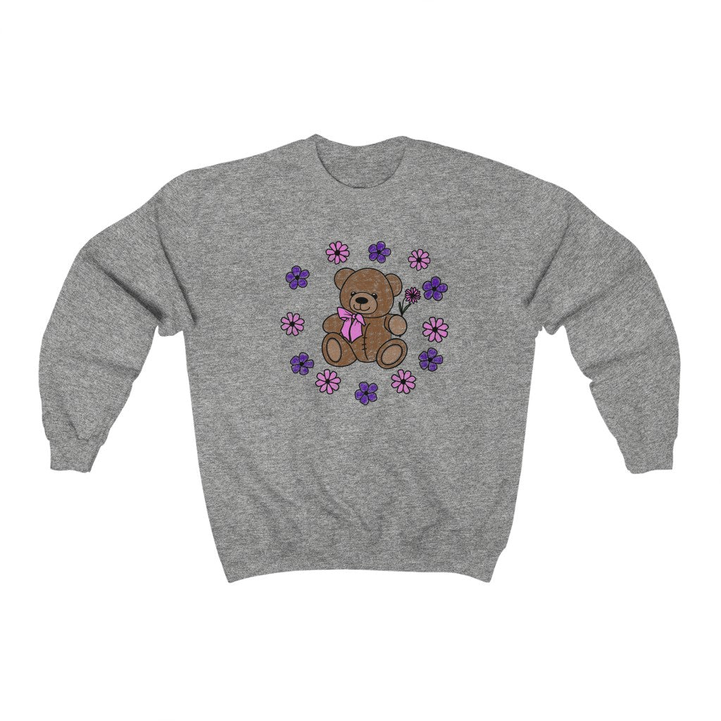 Lilac Friendly Bear Crewneck Sweatshirt