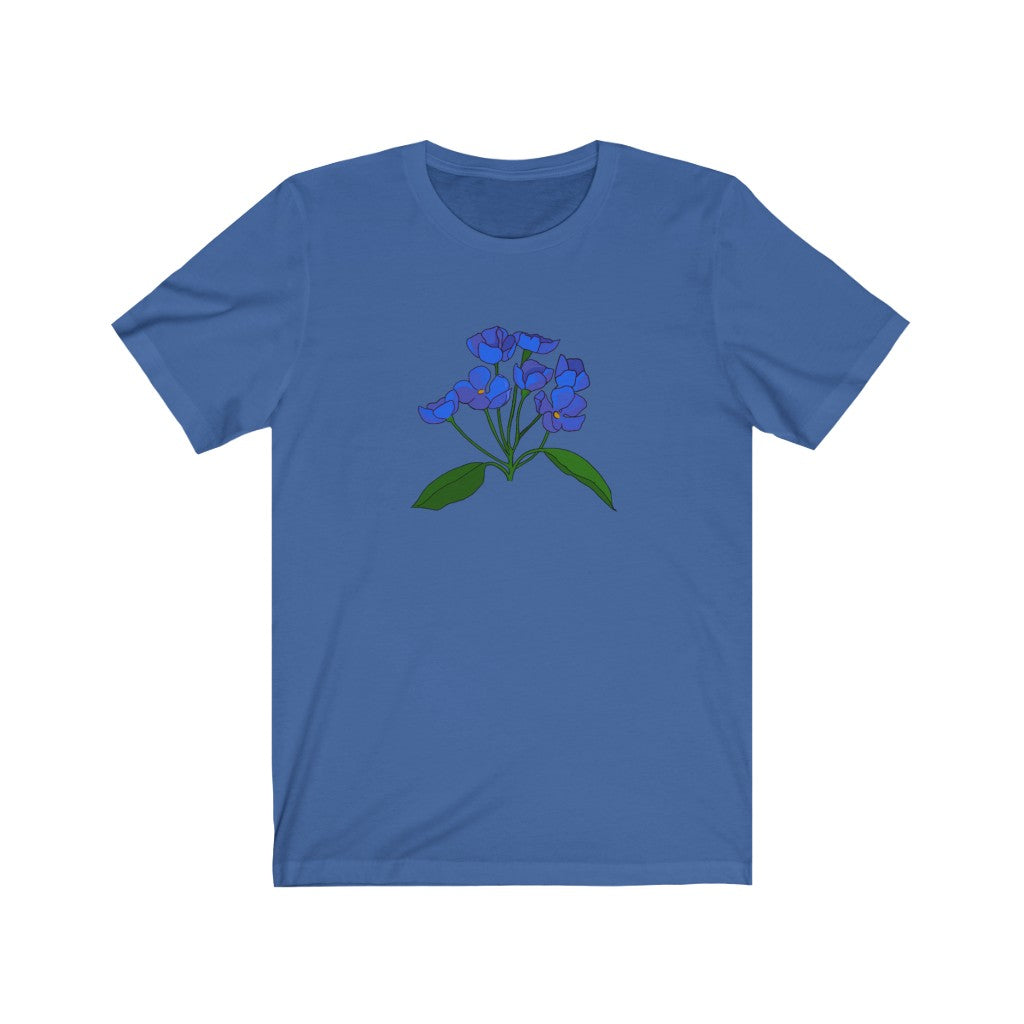 Blue Flower Patch Sleeve Tee