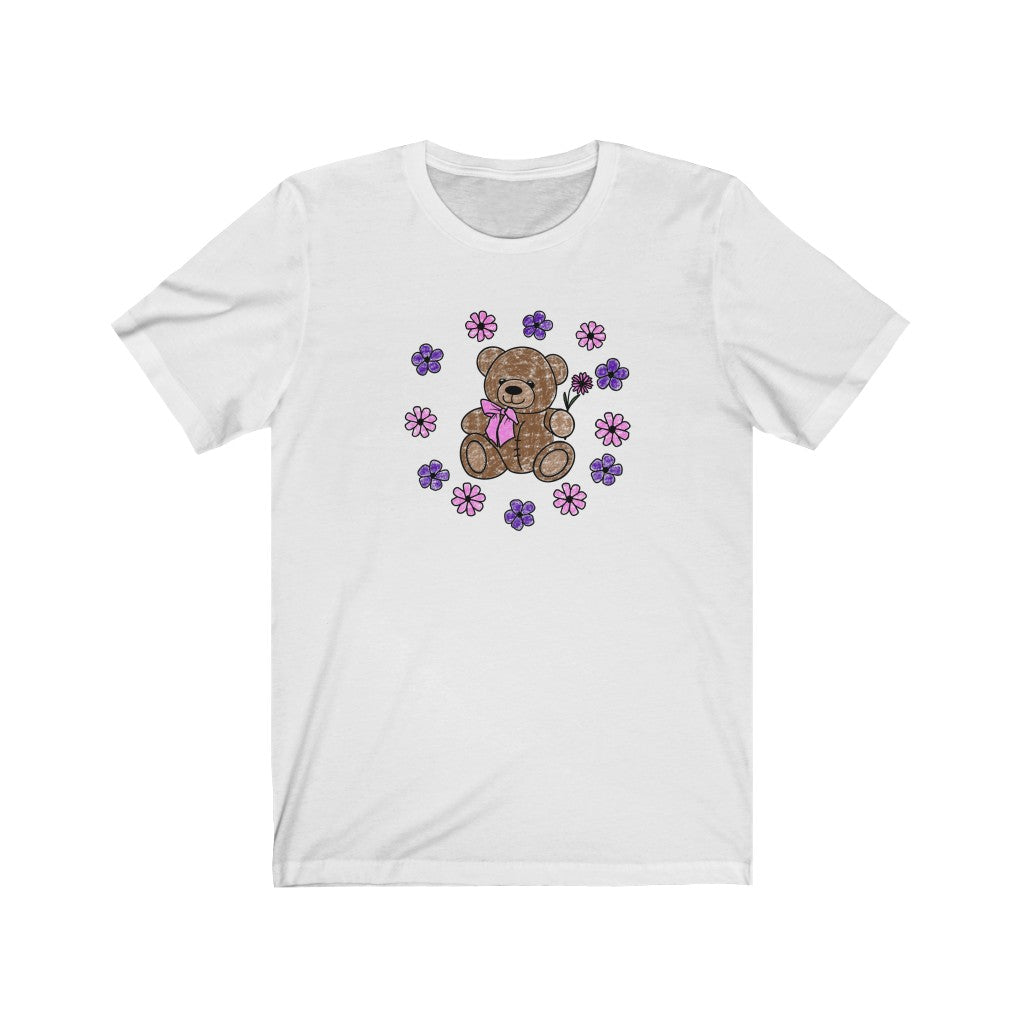 Lilac Friendly Bear Short Sleeve Tee