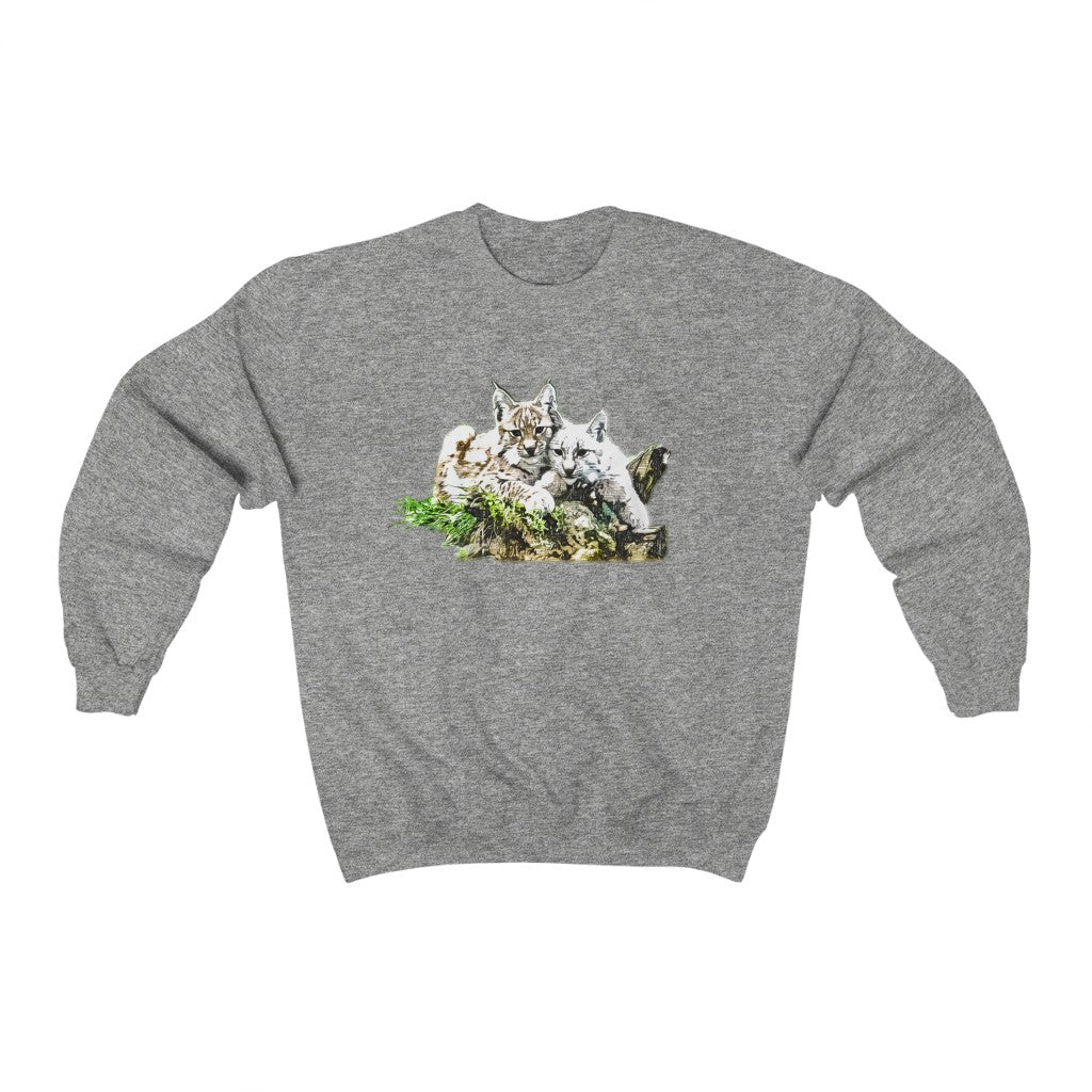 Cuddling Bobcats Crewneck Sweatshirt