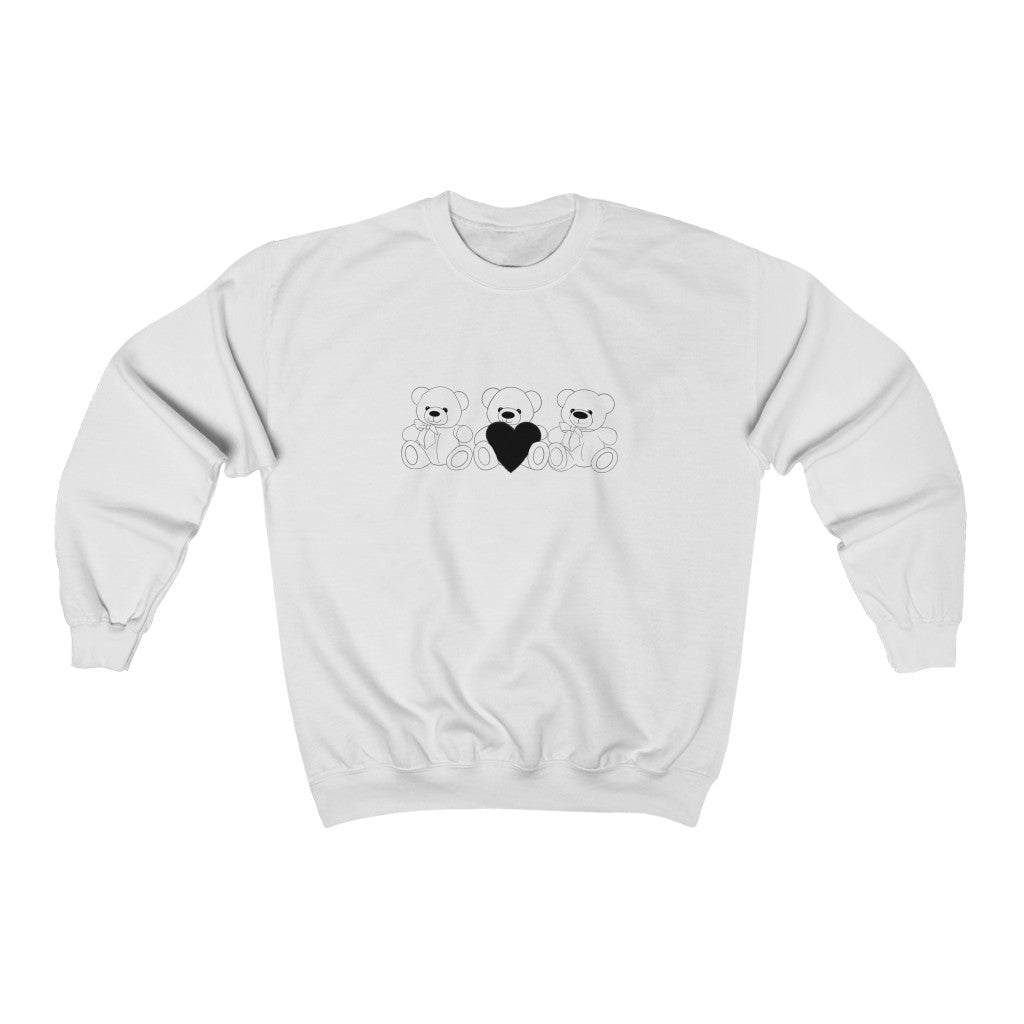 Black Heart Teddy Chain Crewneck Sweatshirt