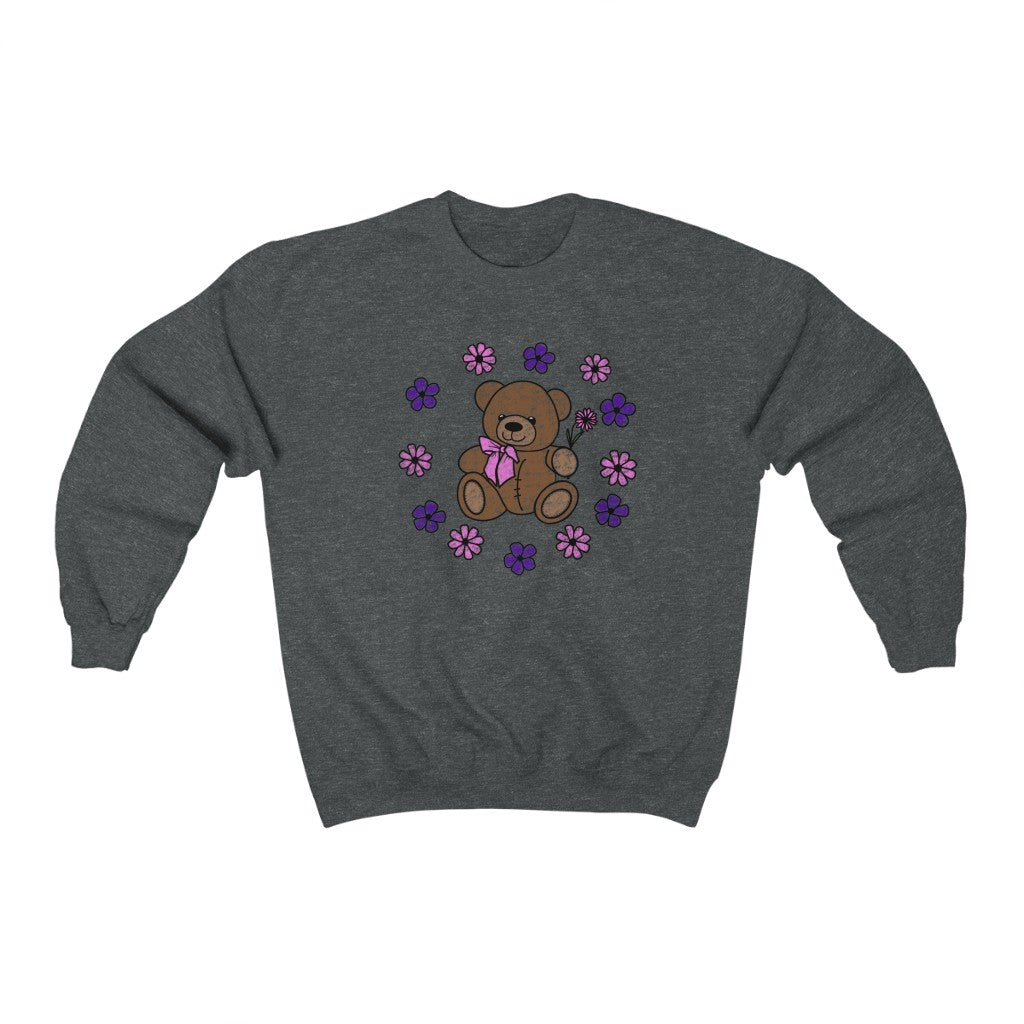 Lilac Friendly Bear Crewneck Sweatshirt