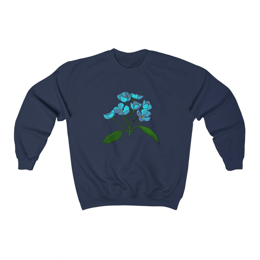 Teal Flower Patch Crewneck Sweatshirt