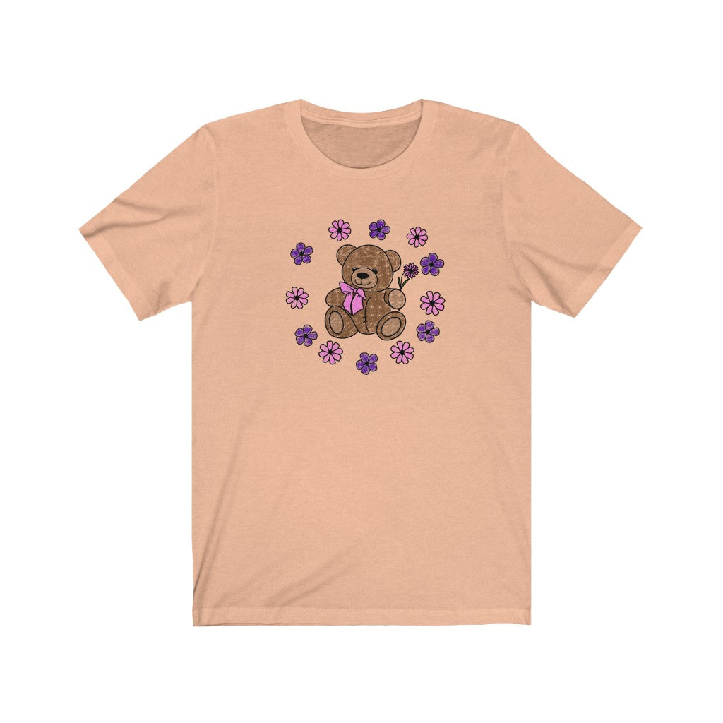 Lilac Friendly Bear Short Sleeve Tee