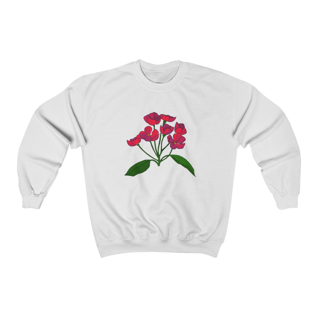 Red Flower Patch Crewneck Sweatshirt