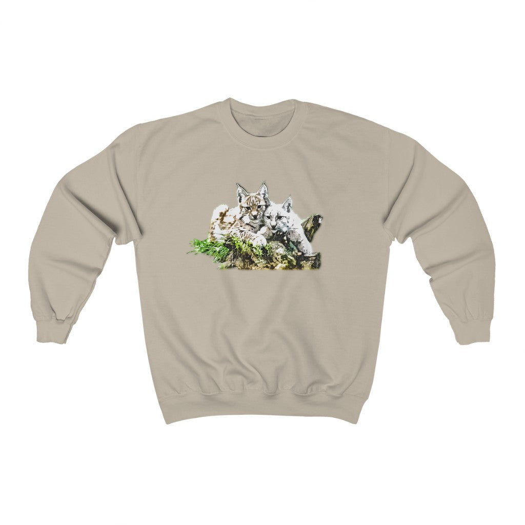 Cuddling Bobcats Crewneck Sweatshirt