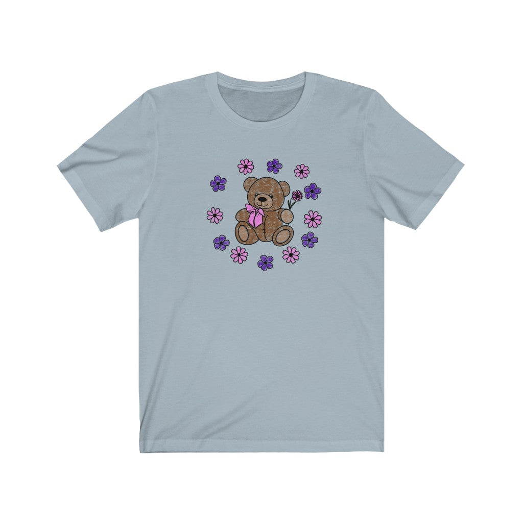 Lilac Friendly Bear Short Sleeve Tee