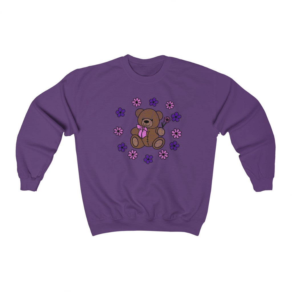 Lilac Friendly Bear Crewneck Sweatshirt