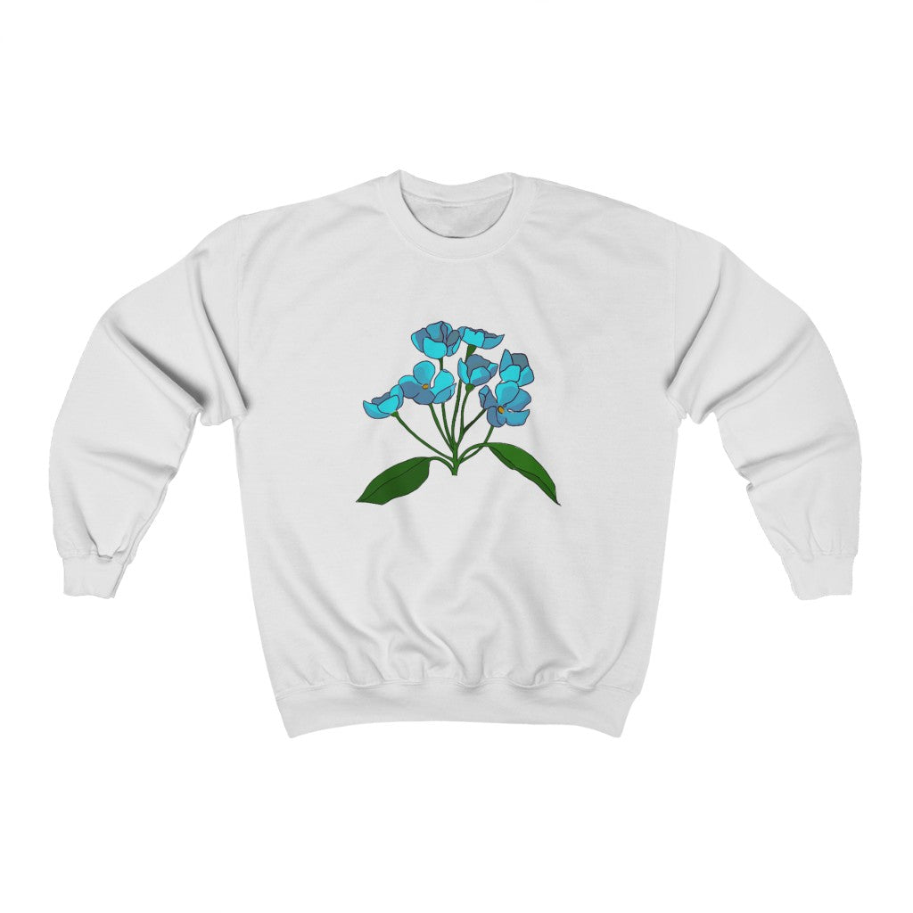 Teal Flower Patch Crewneck Sweatshirt