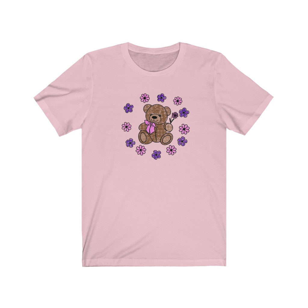 Lilac Friendly Bear Short Sleeve Tee