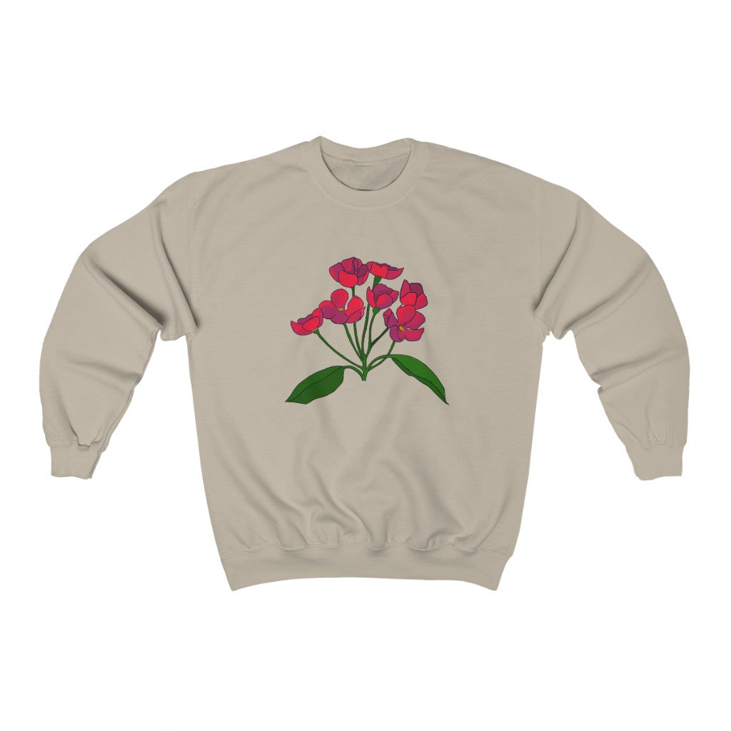 Red Flower Patch Crewneck Sweatshirt