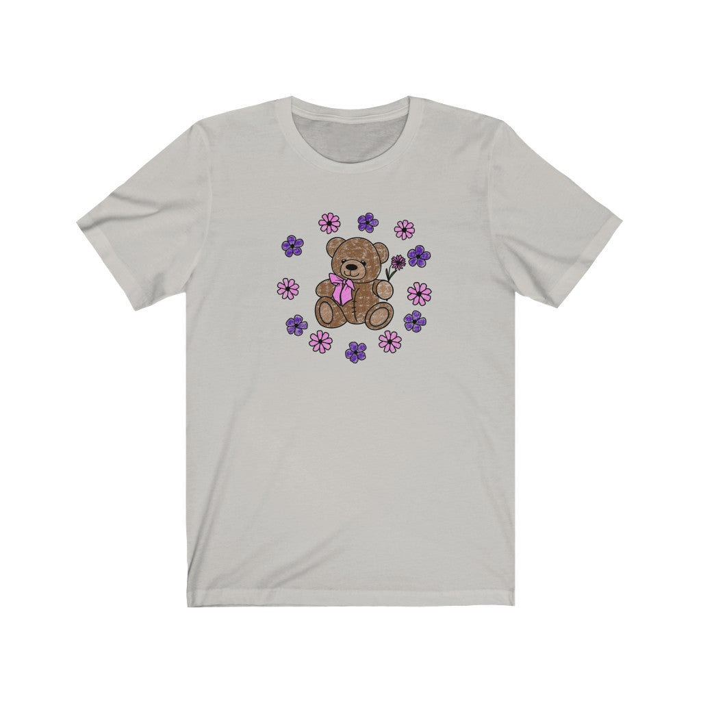 Lilac Friendly Bear Short Sleeve Tee