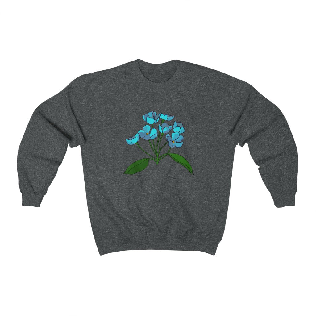 Teal Flower Patch Crewneck Sweatshirt