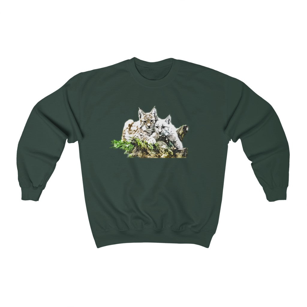 Cuddling Bobcats Crewneck Sweatshirt