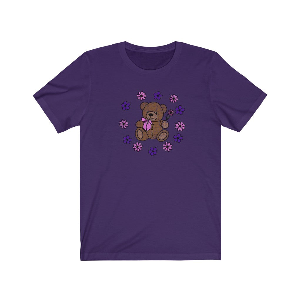 Lilac Friendly Bear Short Sleeve Tee