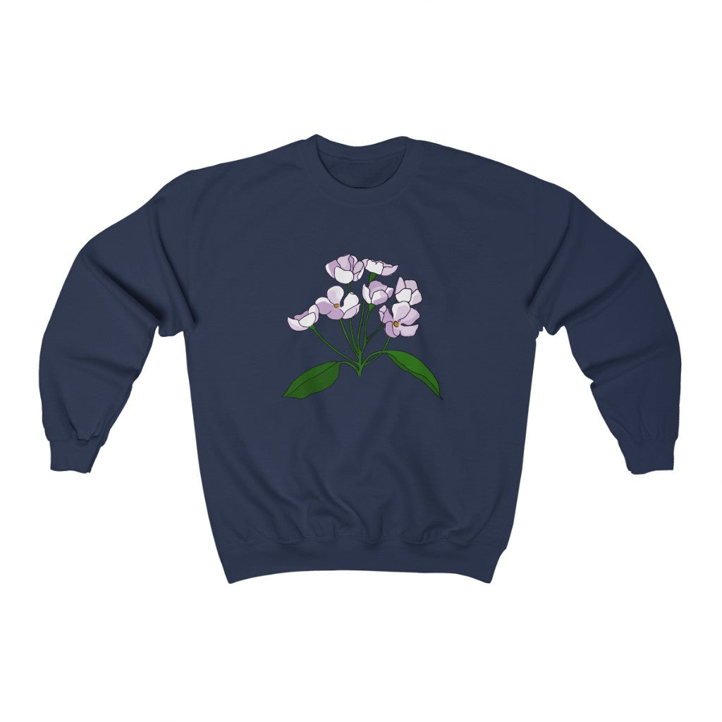 White Flower Patch Crewneck Sweatshirt