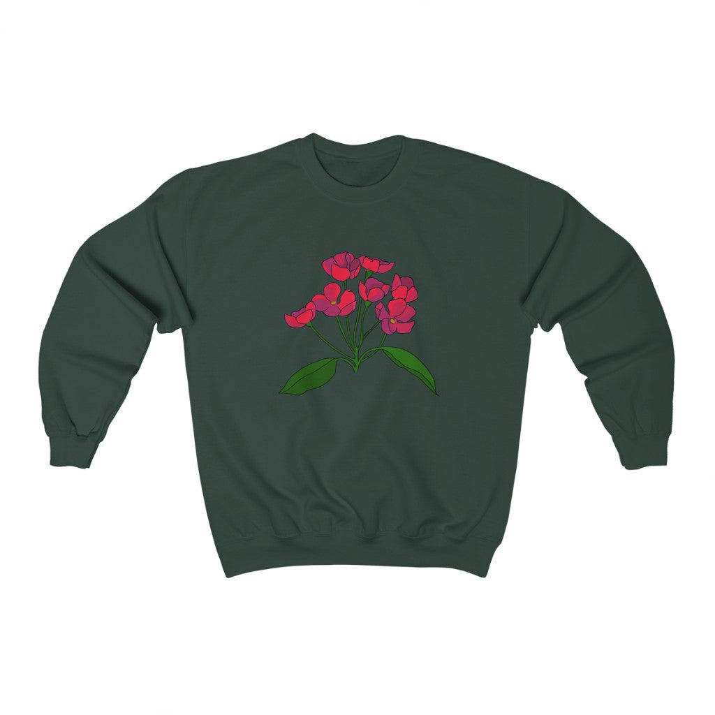 Red Flower Patch Crewneck Sweatshirt