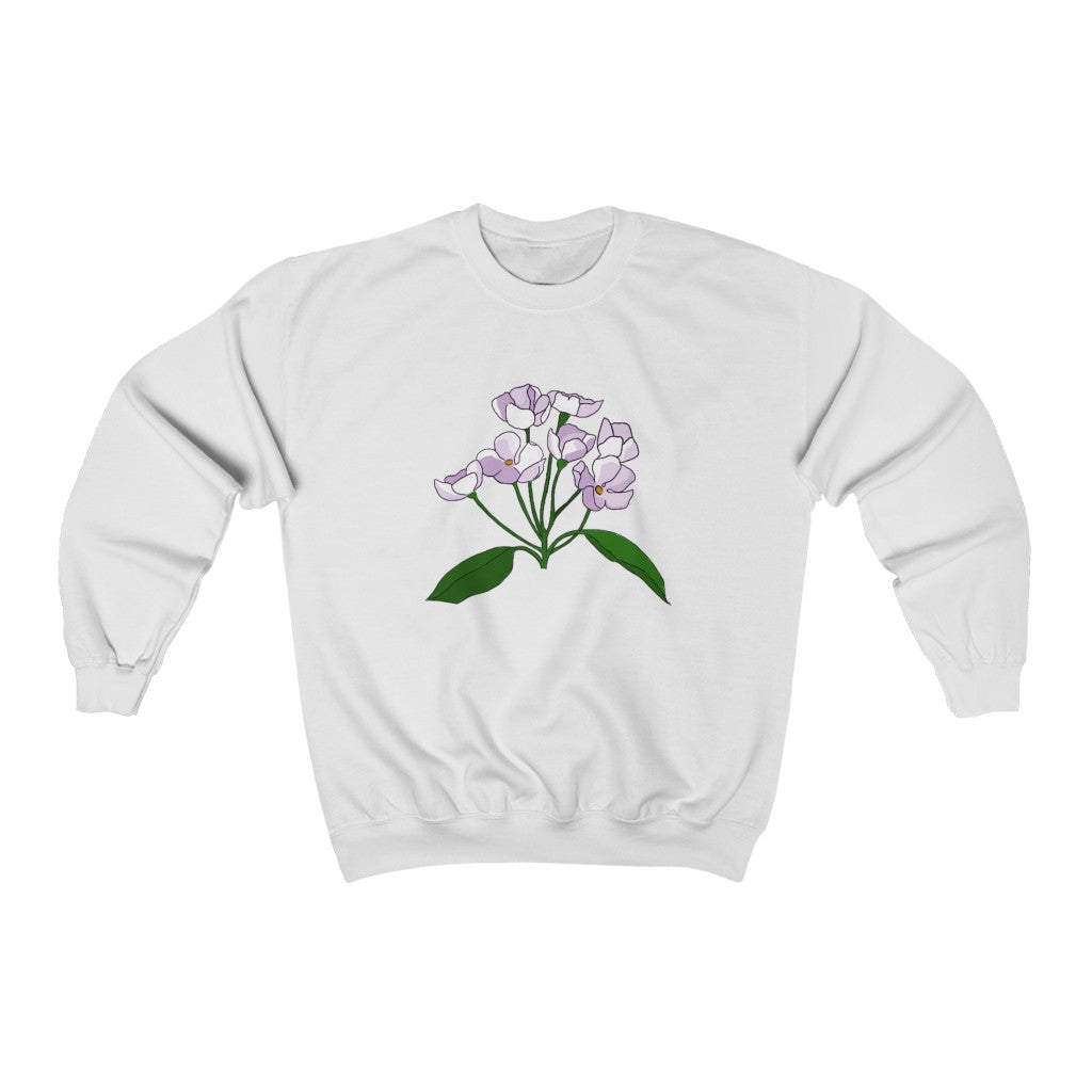 White Flower Patch Crewneck Sweatshirt