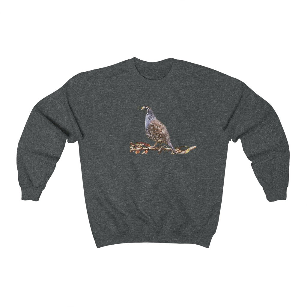 Quail on a Branch Crewneck Sweatshirt