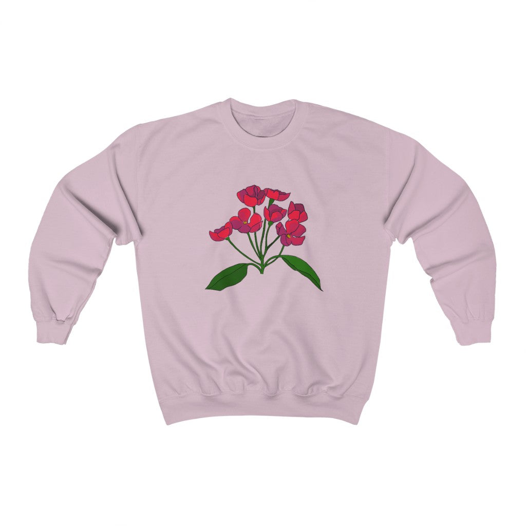 Red Flower Patch Crewneck Sweatshirt