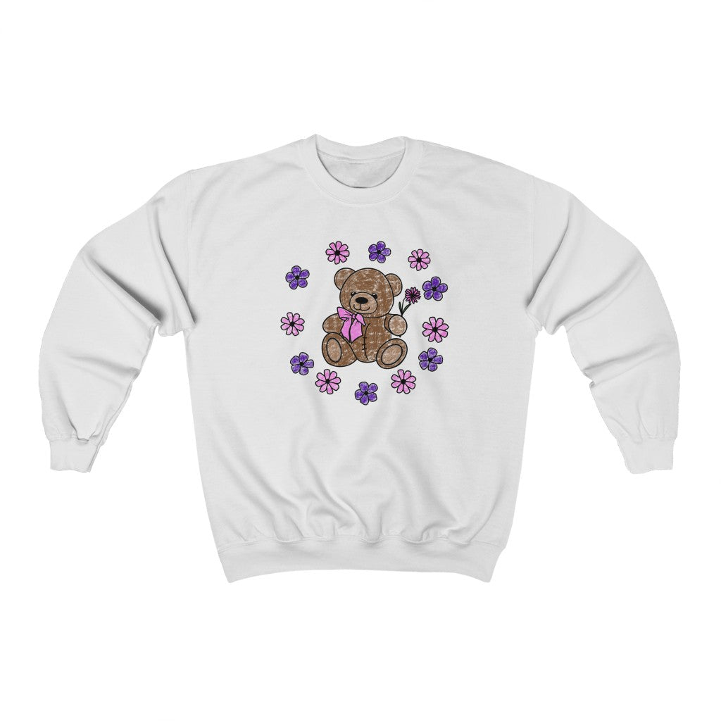 Lilac Friendly Bear Crewneck Sweatshirt