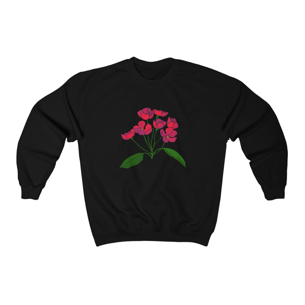 Red Flower Patch Crewneck Sweatshirt