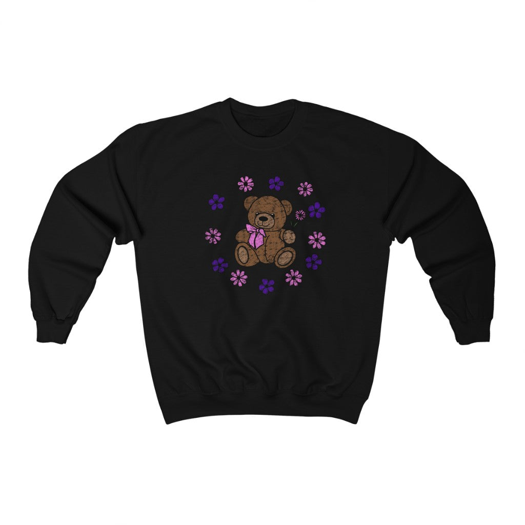 Lilac Friendly Bear Crewneck Sweatshirt