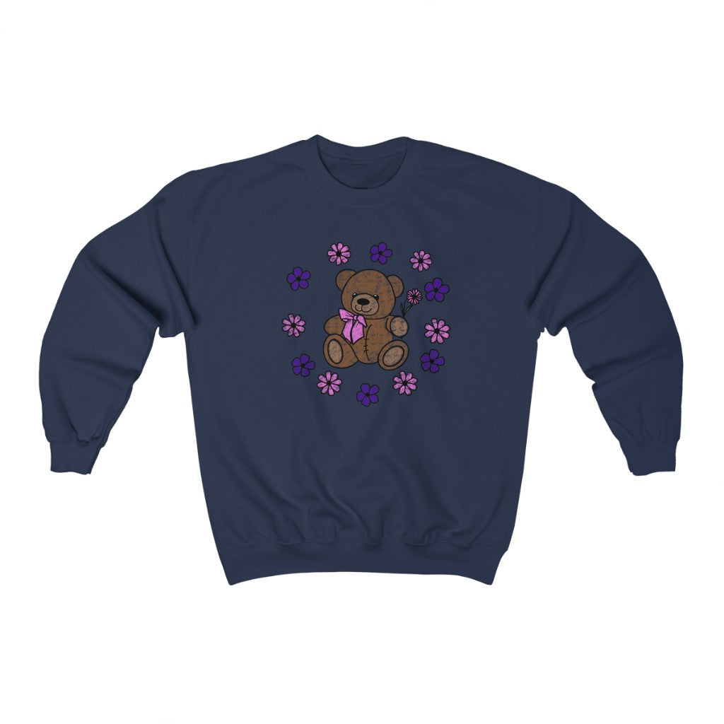 Lilac Friendly Bear Crewneck Sweatshirt