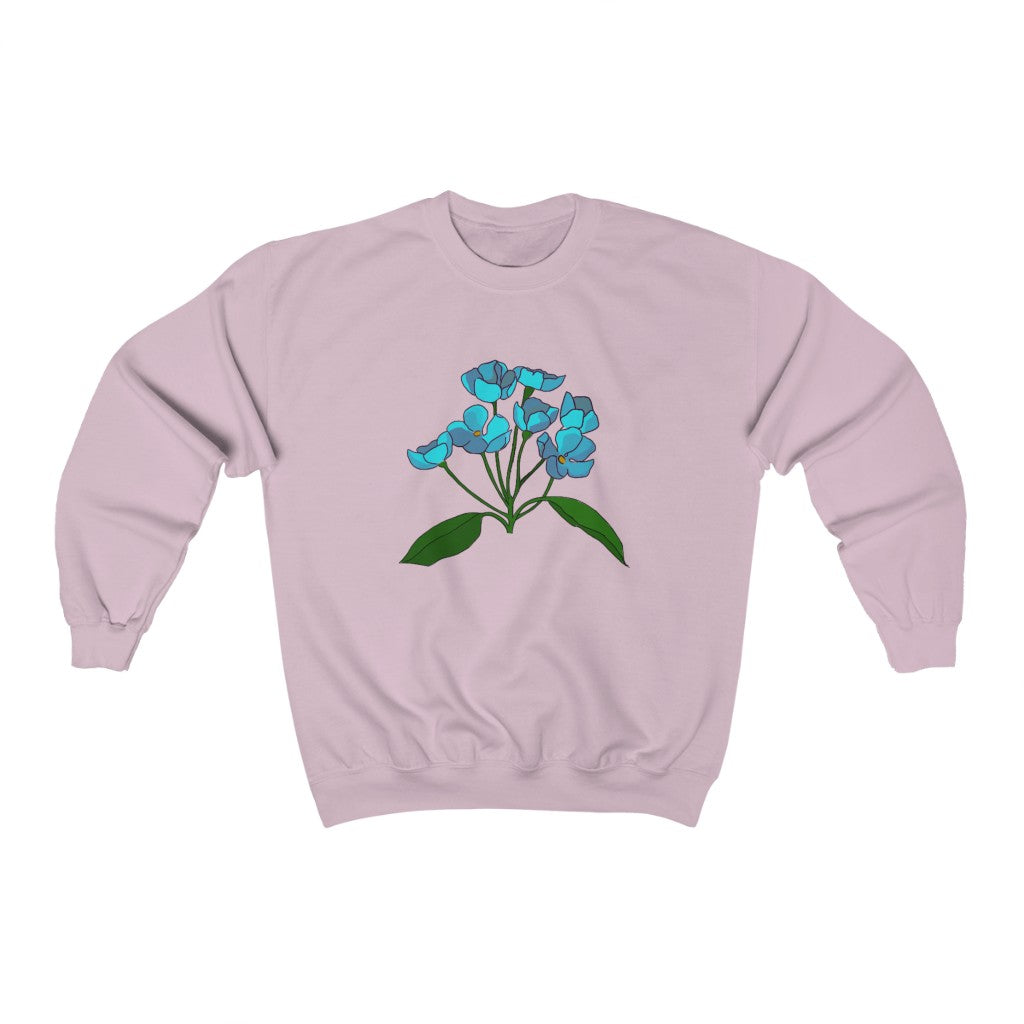 Teal Flower Patch Crewneck Sweatshirt