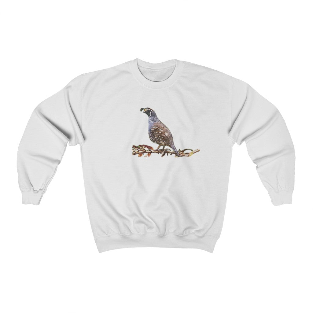 Quail on a Branch Crewneck Sweatshirt