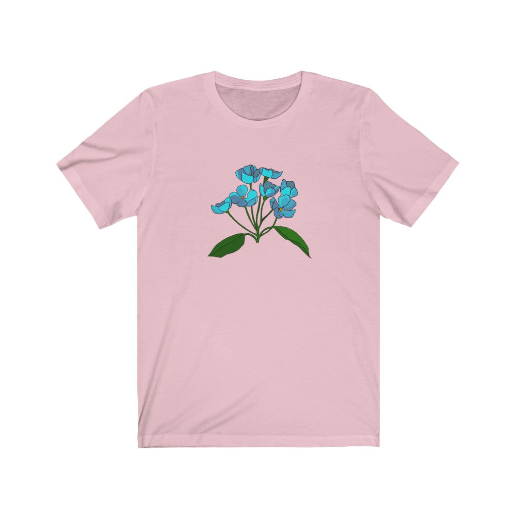 Teal Flower Patch Short Sleeve Tee