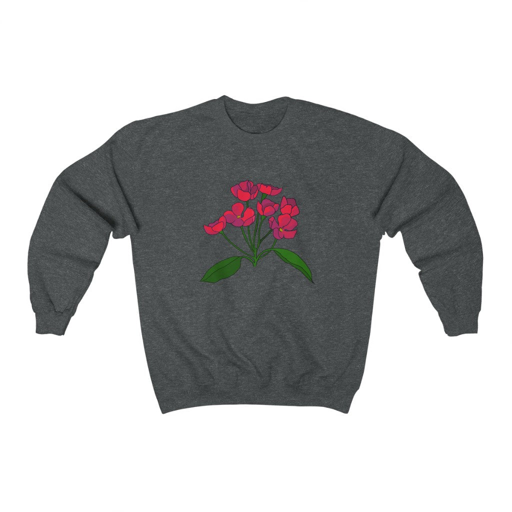 Red Flower Patch Crewneck Sweatshirt