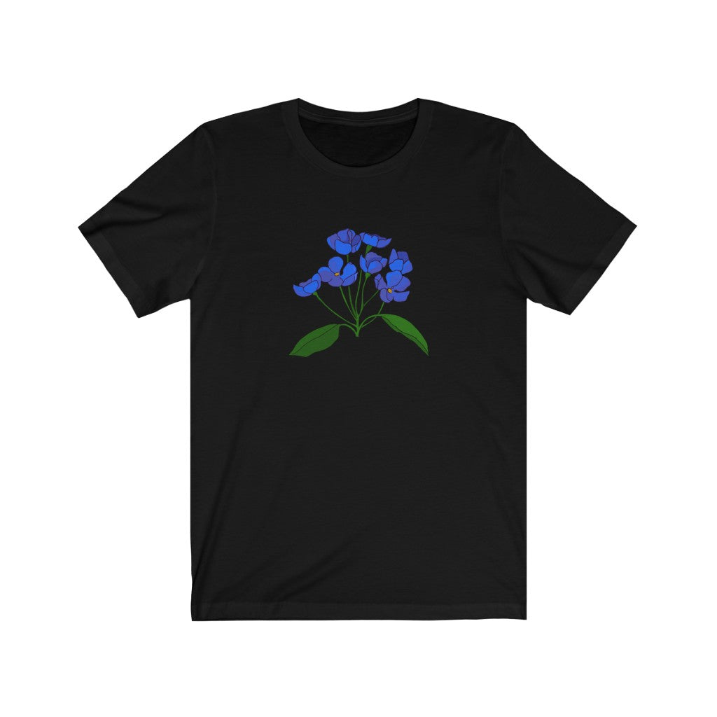 Blue Flower Patch Sleeve Tee