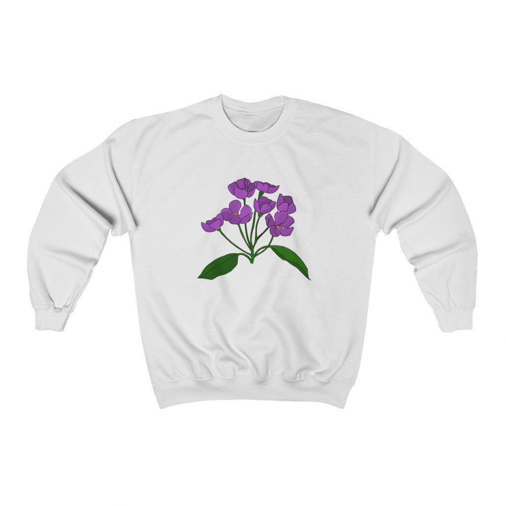 Purple Flower Patch Crewneck Sweatshirt