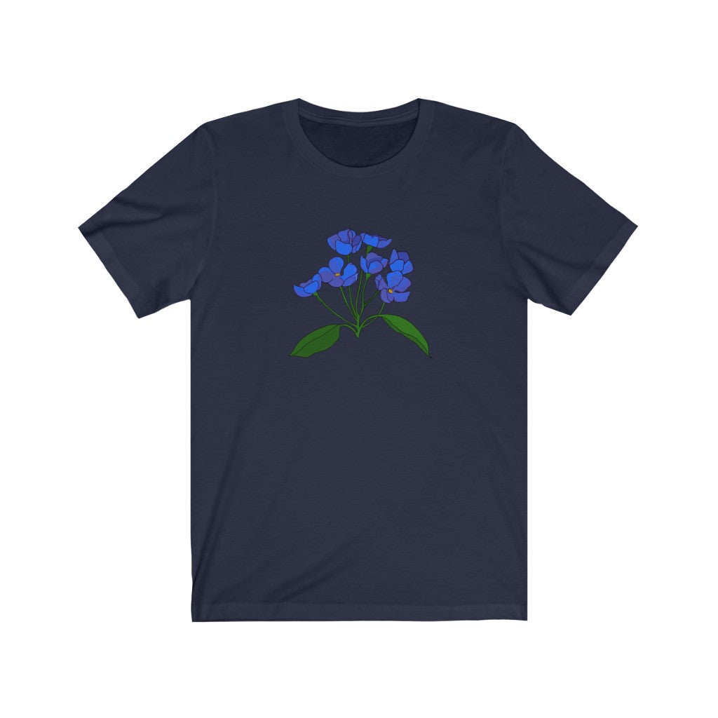 Blue Flower Patch Sleeve Tee