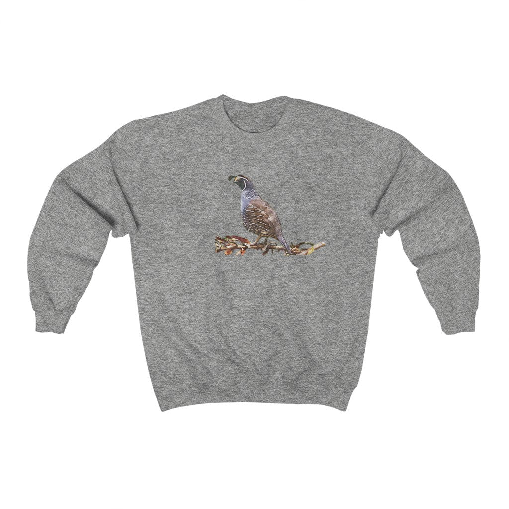 Quail on a Branch Crewneck Sweatshirt