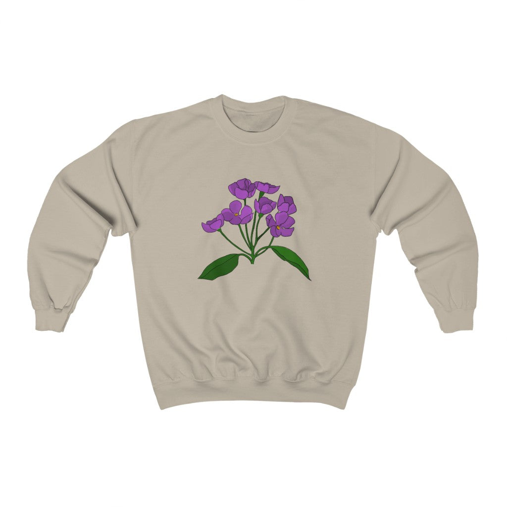 Purple Flower Patch Crewneck Sweatshirt