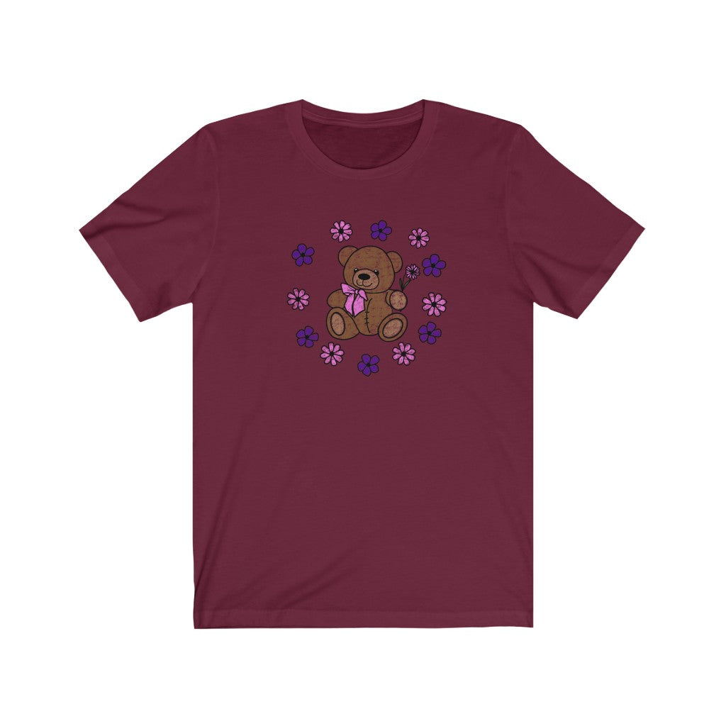 Lilac Friendly Bear Short Sleeve Tee